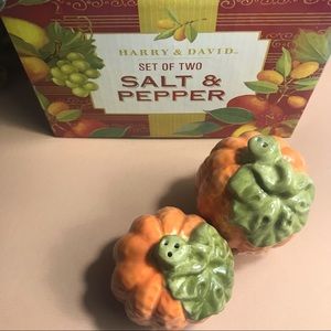- NIB Harry & David Pumpkin Salt & Pepper Shakers